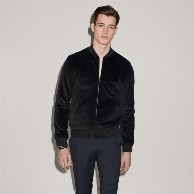 男士外套茄克拉链修身高端定制冬季新品欧美棒球圆领长袖休闲夹克