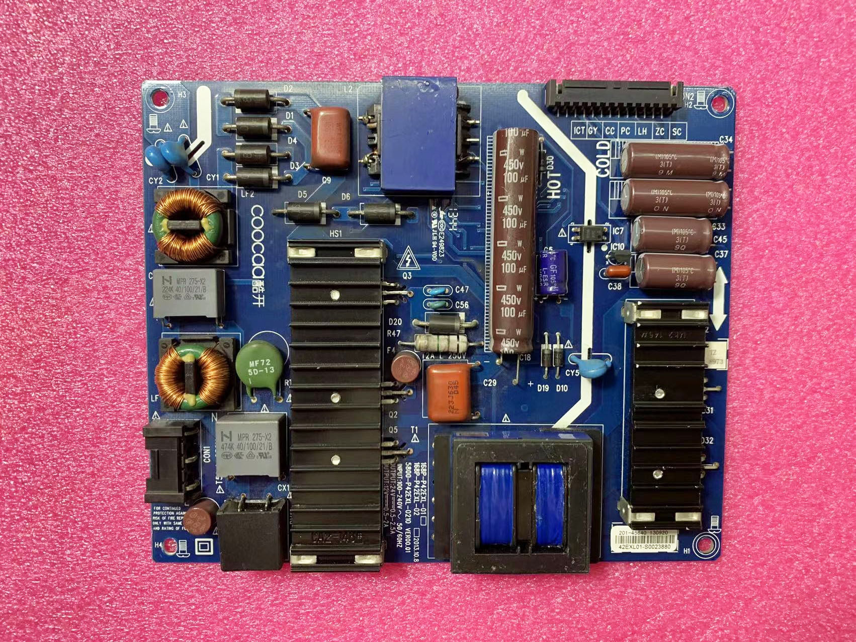 酷开电视u4949u242k1y40u1电源168p5800-p42exl-0210pcb电路板