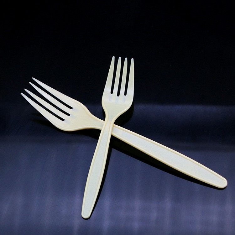 一次性水果塑料叉子小黄外卖商用大黄甜品蛋糕水果叉