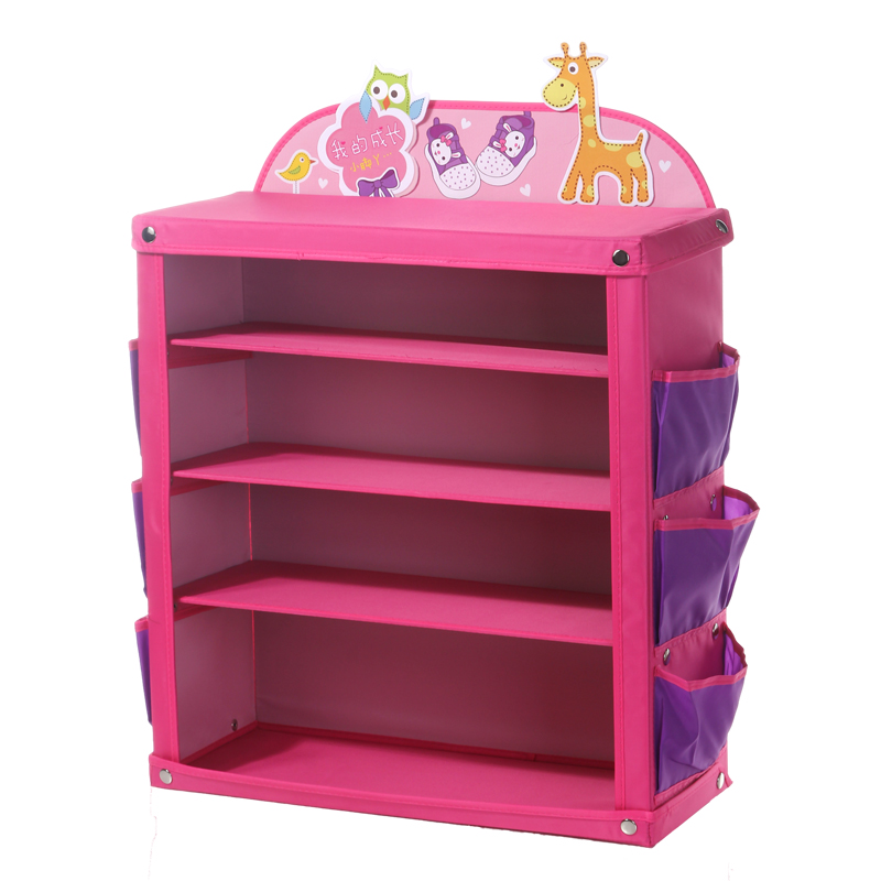 儿童创意折叠鞋架多层简易可爱卡通鞋柜牛津布鞋架