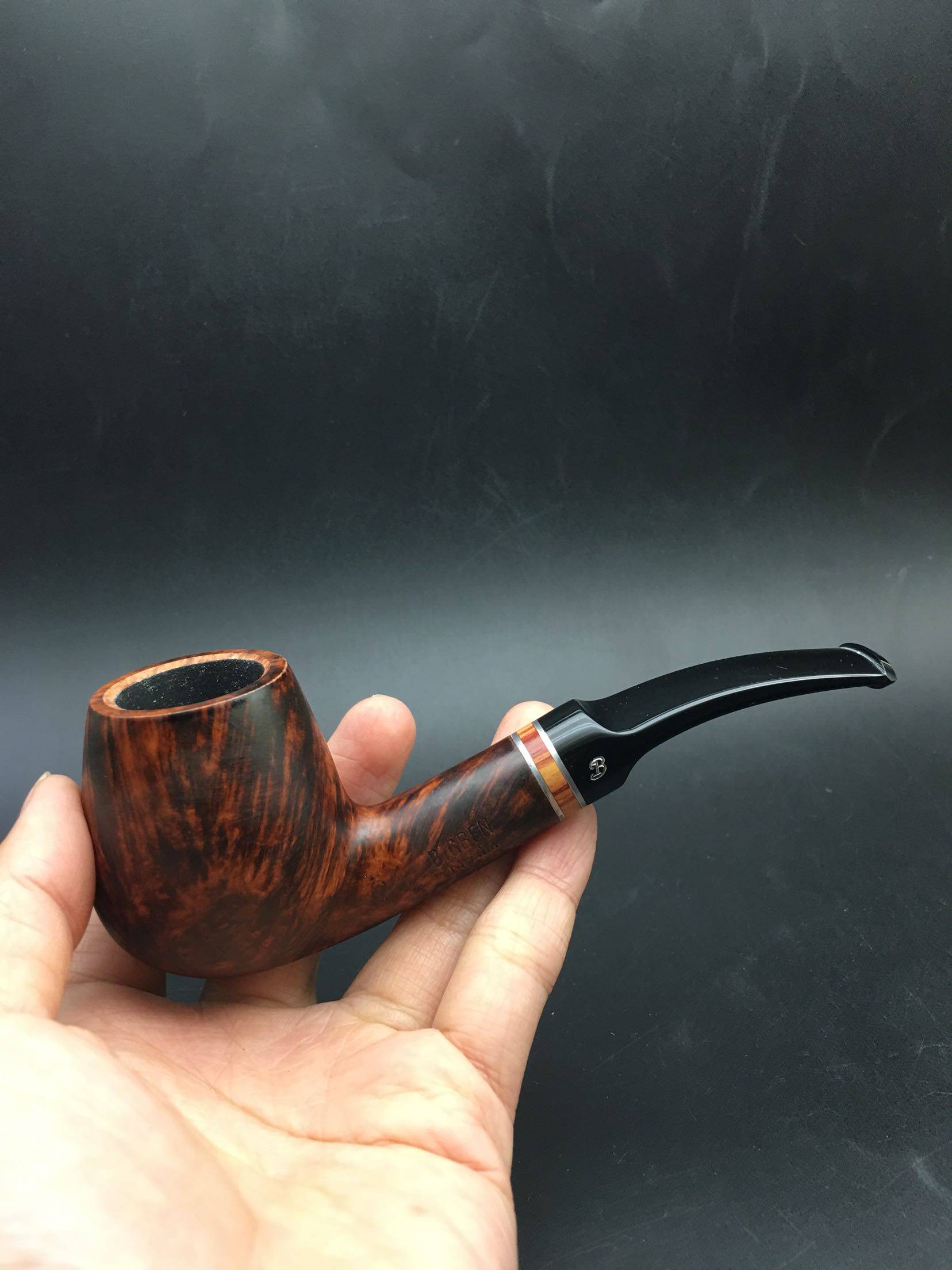 烟斗荷兰bigben大班石楠木楠木maxim302光面弯式男士烟斗