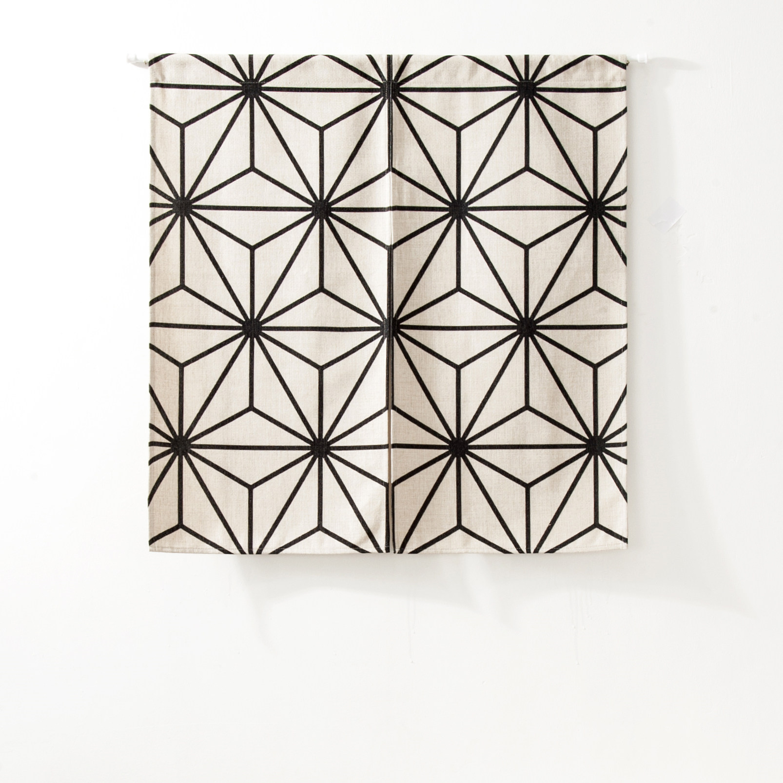 ins黑白花纹门帘定制做布艺盖帘风水帘厨卫书房装饰帘卧室隔断帘