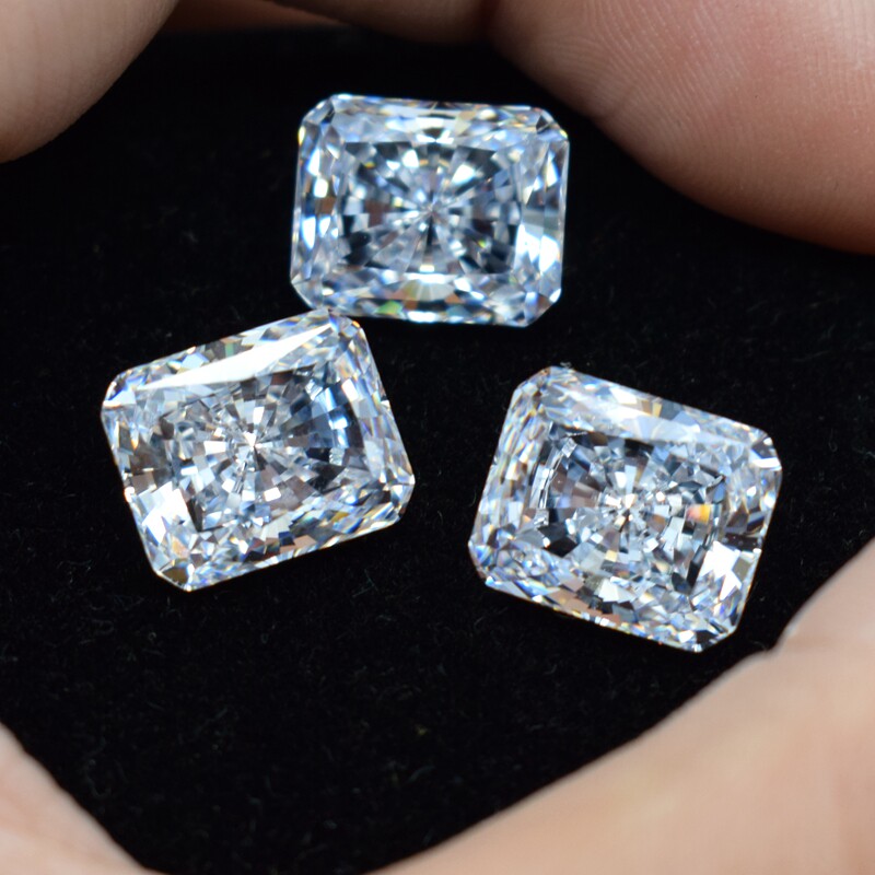 长方形裸钻白色仿钻莫桑透明明高碳钻裸石戒指其他diy饰品配件