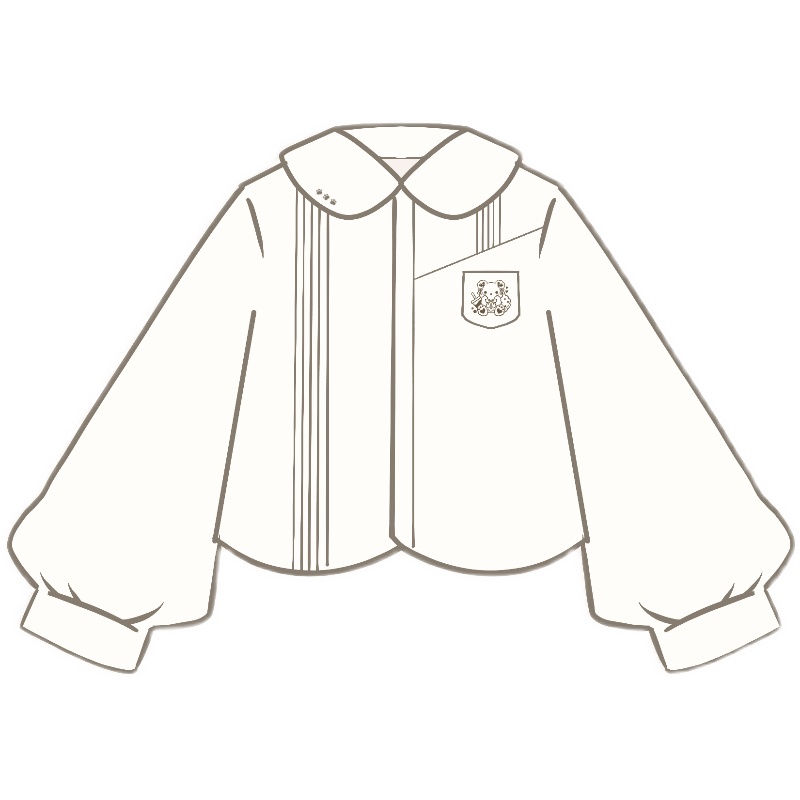 衬衫梦鲸小熊奶油曲奇原创jk刺绣圆领泡泡jk