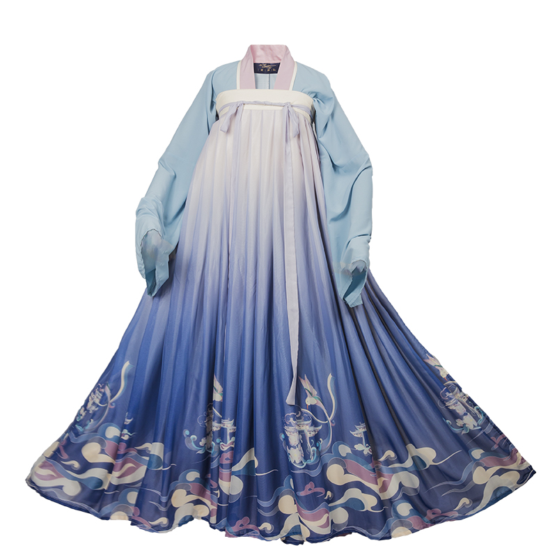 彧卿轻奢原创蓬莱新品渐变变色印花齐胸襦裙两汉服