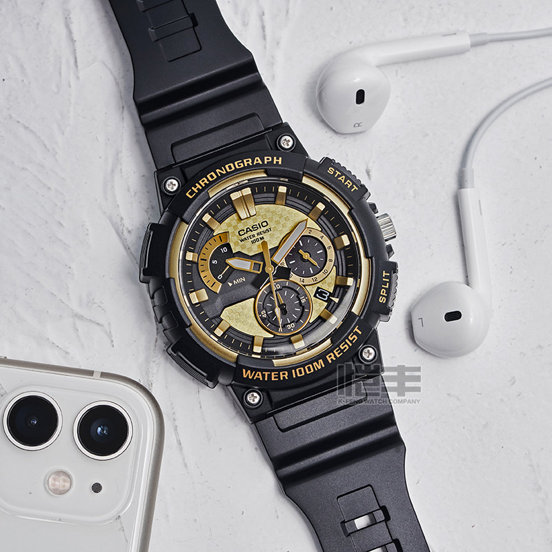 卡西欧手表男casio运动电子树脂带防水学生男士手表mcw-200h