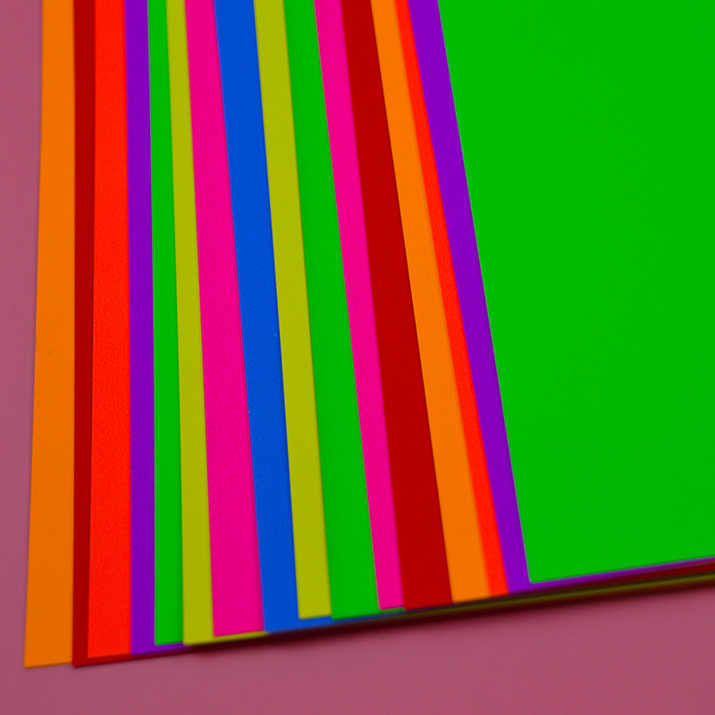 卡纸彩色diy儿童手工硬卡a4荧光双色双面折纸