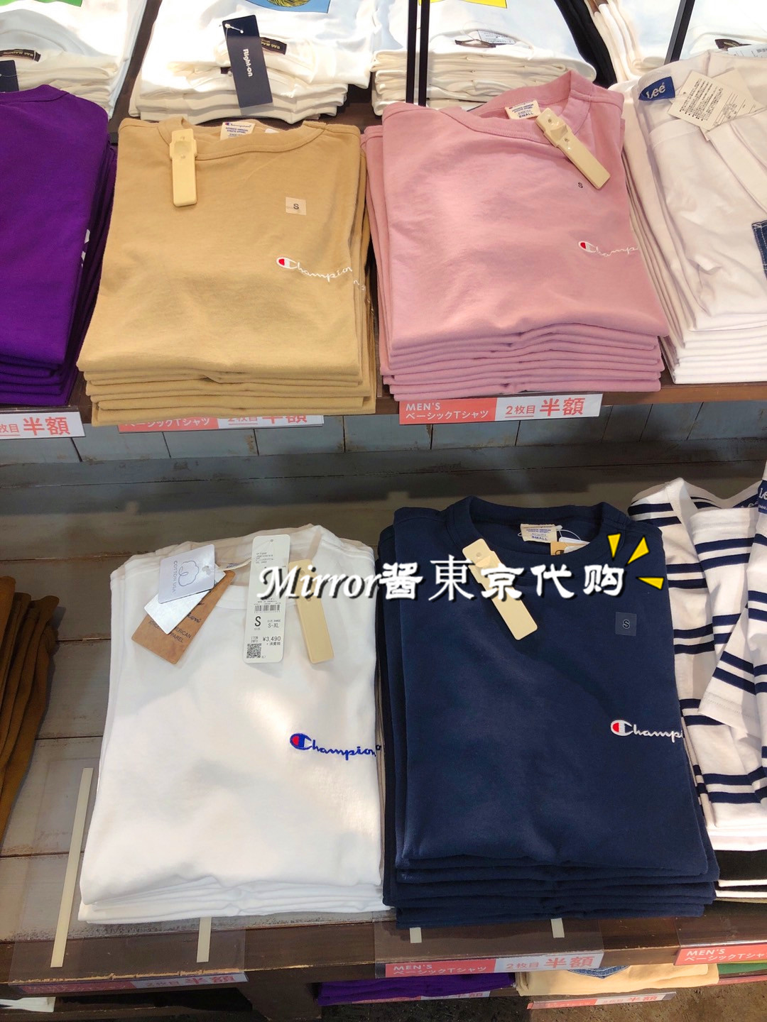 特价 日本实体店 新款champion冠军 胸口小刺绣标休闲情侣短袖