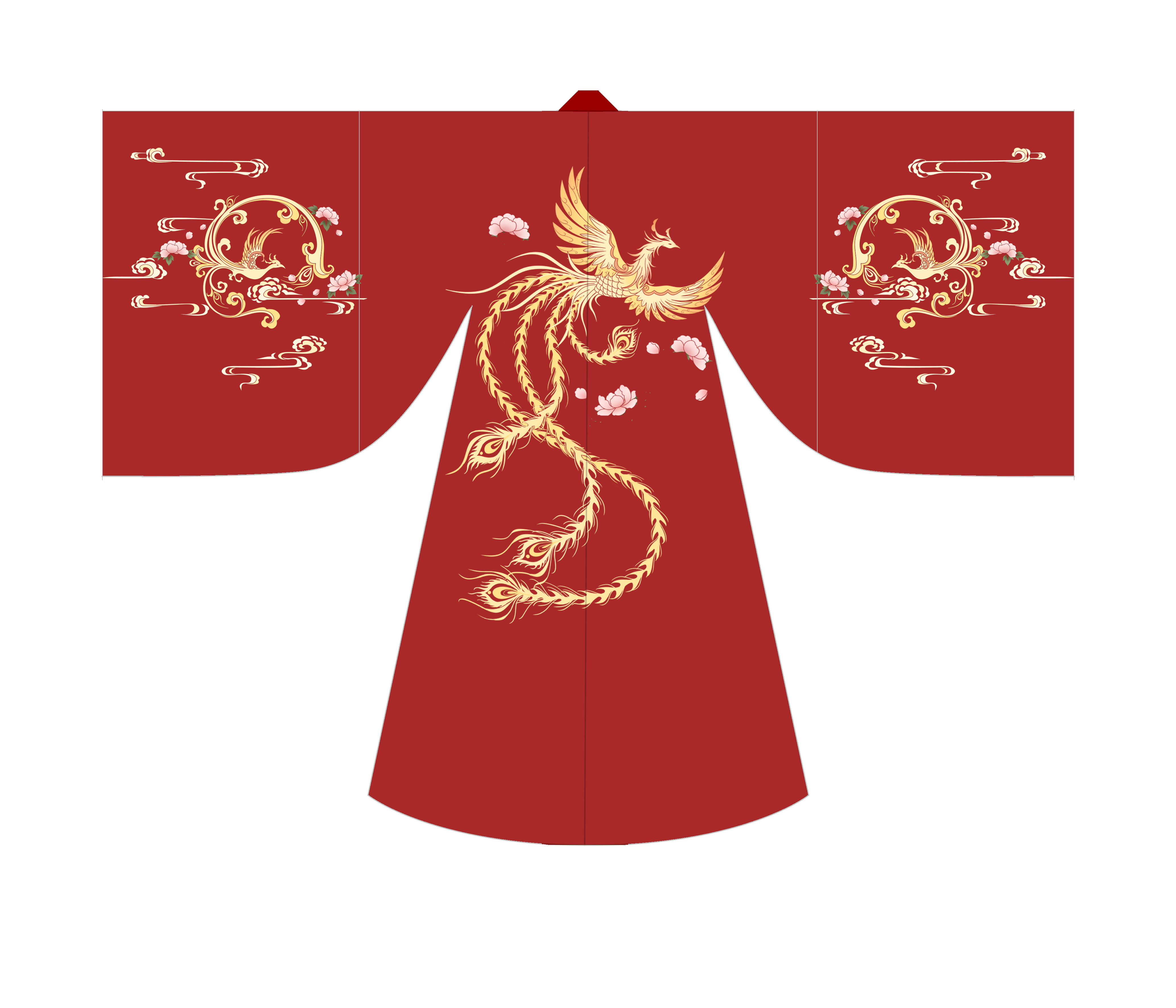 白鹿时-朱雀 原创 婚服系列 大袖衫 凤 蝴蝶 牡丹刺绣 改良汉服