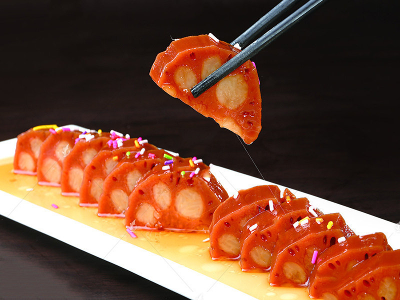 宝应特产糯米桂花蜜汁莲藕熟食甜真空熟食软糯香甜美依莲扬州整