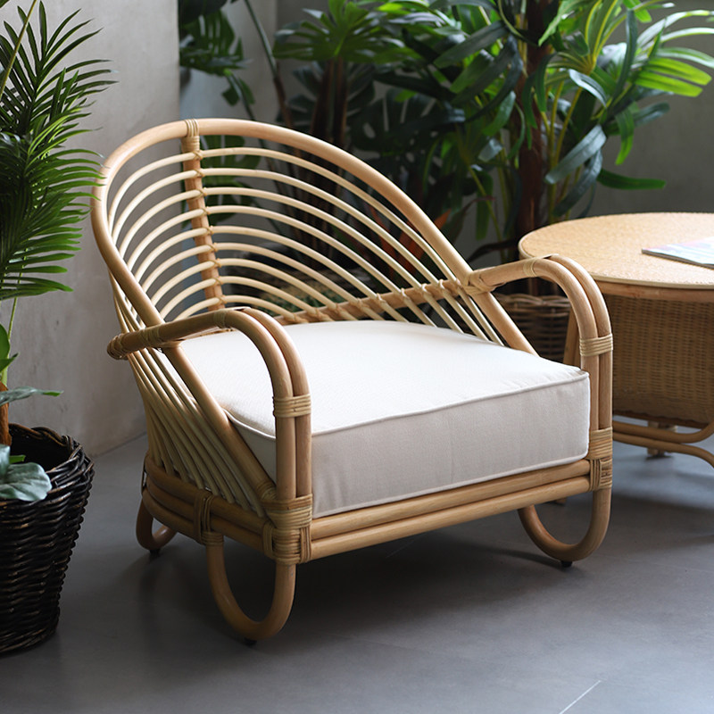 无名村落休闲藤椅家用客厅日式真藤沙发创意沙发椅