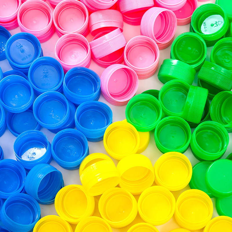瓶盖diy手工材料塑料彩色矿泉水饮料瓶盖幼儿园儿童制作小口盖子
