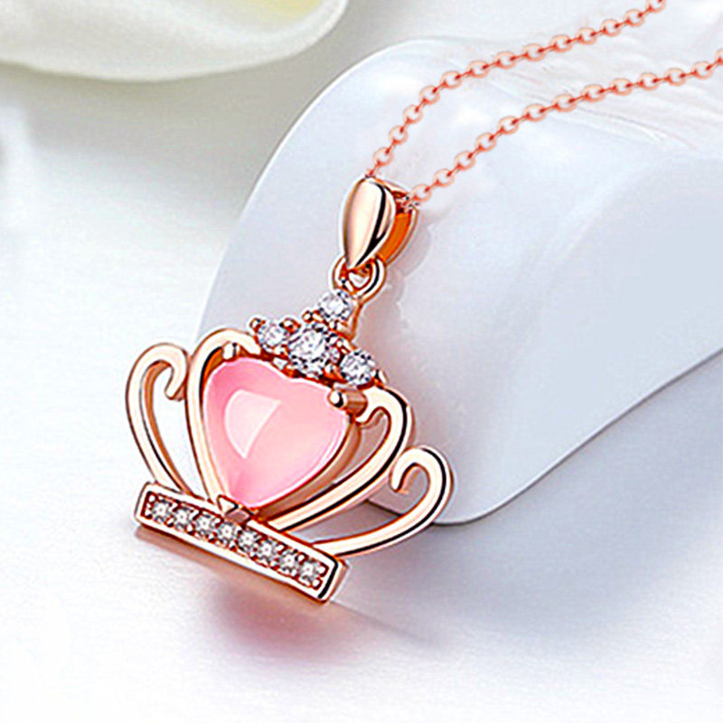 儿童项链女童水晶晶钻石吊坠小女孩公主小学小学生项链