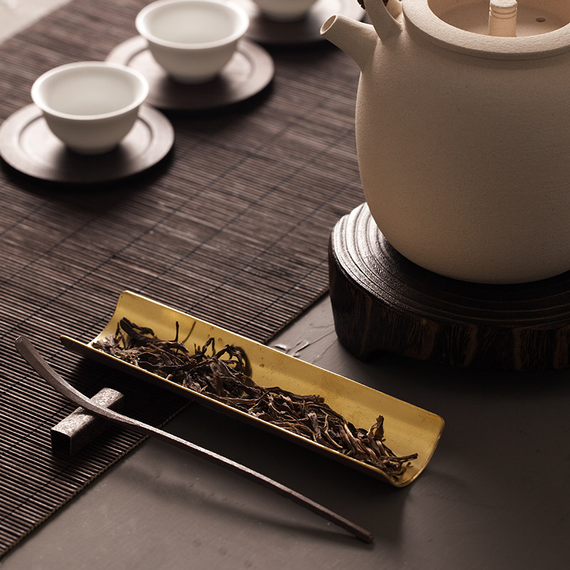 龙颜堂铁打出蚀铁三件件套铁包铜茶则手工茶荷茶道