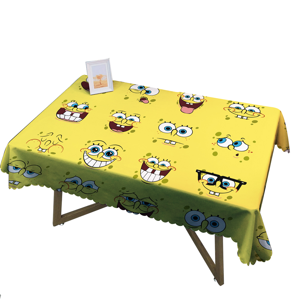 卡通海绵宝宝桌布餐桌垫可爱学生宿舍防水防油书桌布茶几布派大星