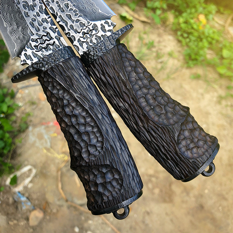 黑武士世界利刀刀锋随身户外硬度大马士革高硬度锻打刀多功能组合工具