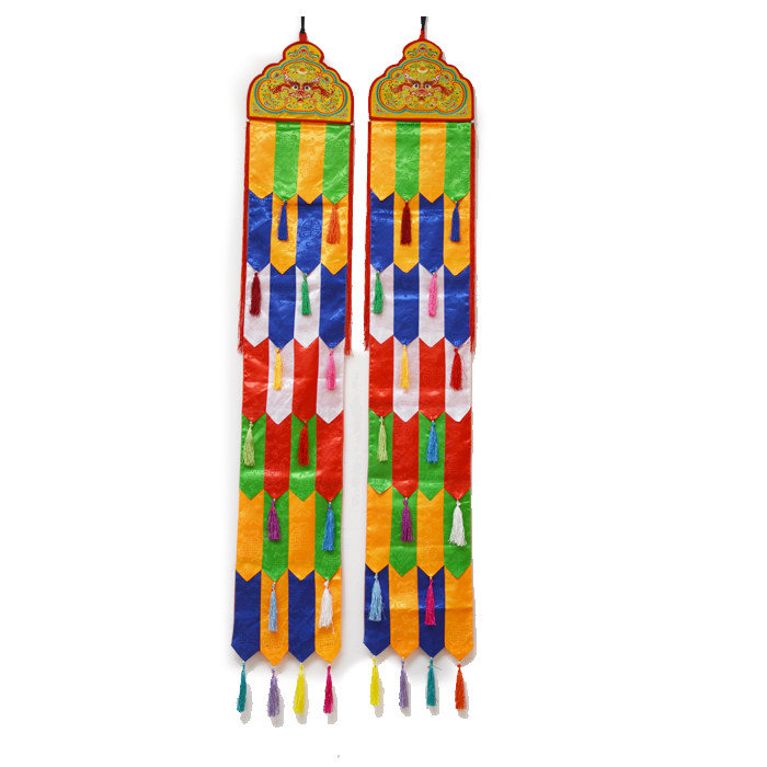 佛堂寺院布置藏传佛教五色尖角佛幡宝幡幢幡法幡佛教工艺品