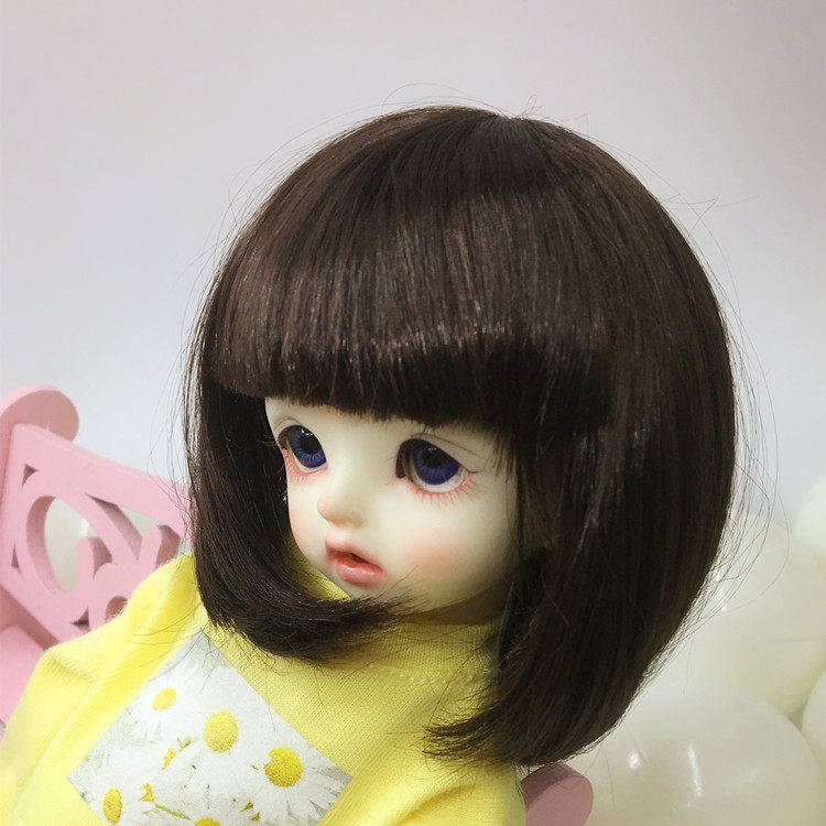 娃娃6分假发bjd中等发型仿马海毛中短发sdbjd娃娃