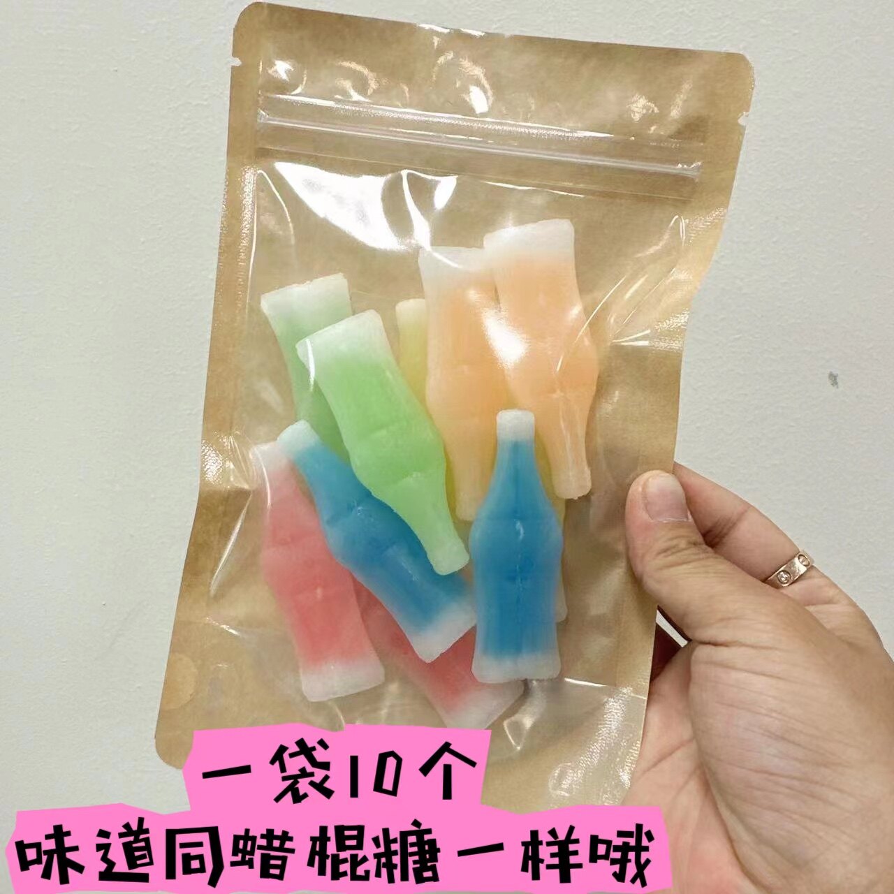 韩国直邮美国niknipwaxcandy蜡瓶糖蜡棍糖传统糖果