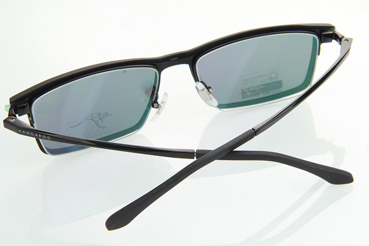 暑期kangaroo袋鼠眼镜框架超轻轻金属近视套镜夹片眼镜架