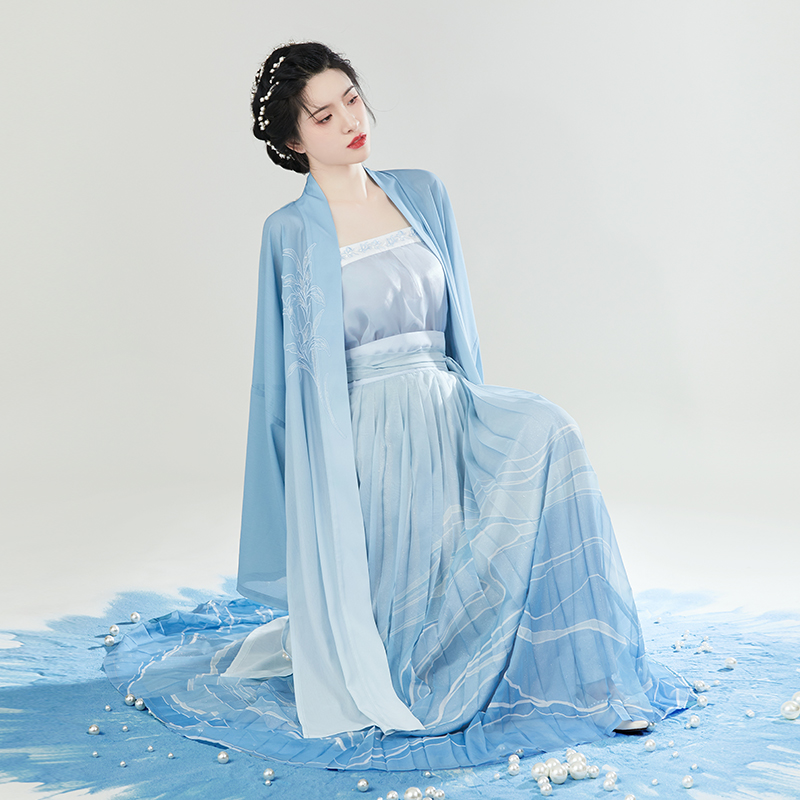 汉服女诃子裙原创唐制齐胸一片式襦裙刺绣大袖衫中国风春夏非古装
