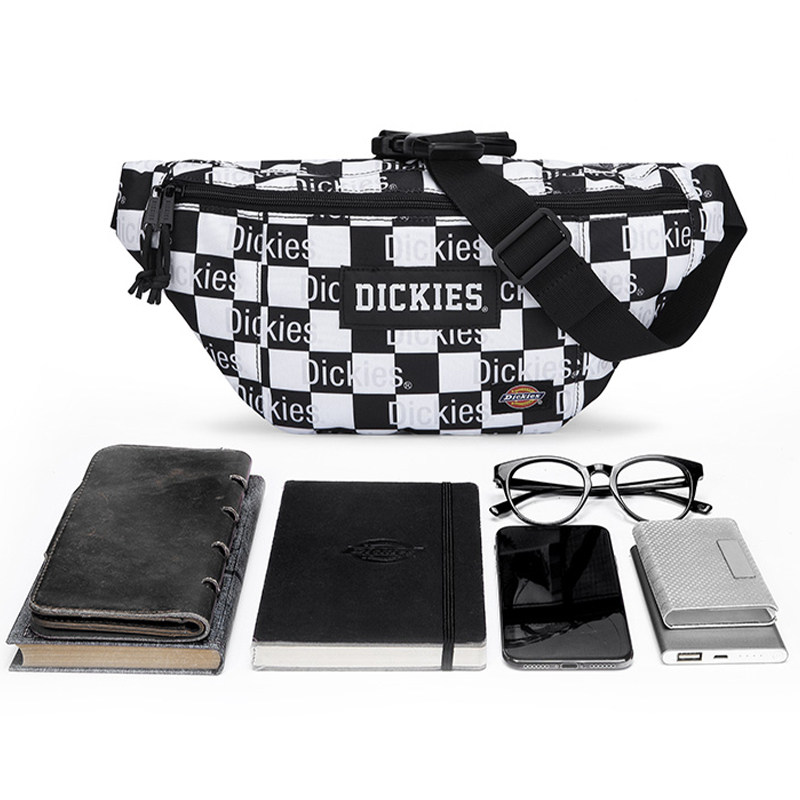 dickies迪克斯斜挎包棋盘格腰包通勤男休闲逛街女百搭配色饺子包