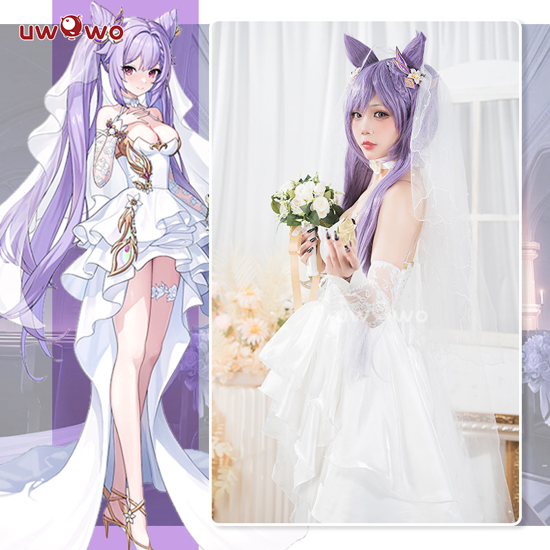 服装cosplay征集uwowo窝窝原神刻晴同人花嫁婚纱cosplay女装