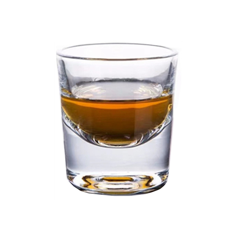 酒杯水晶2两杯子啤酒杯啤酒白酒厚底100ml毫升果盆