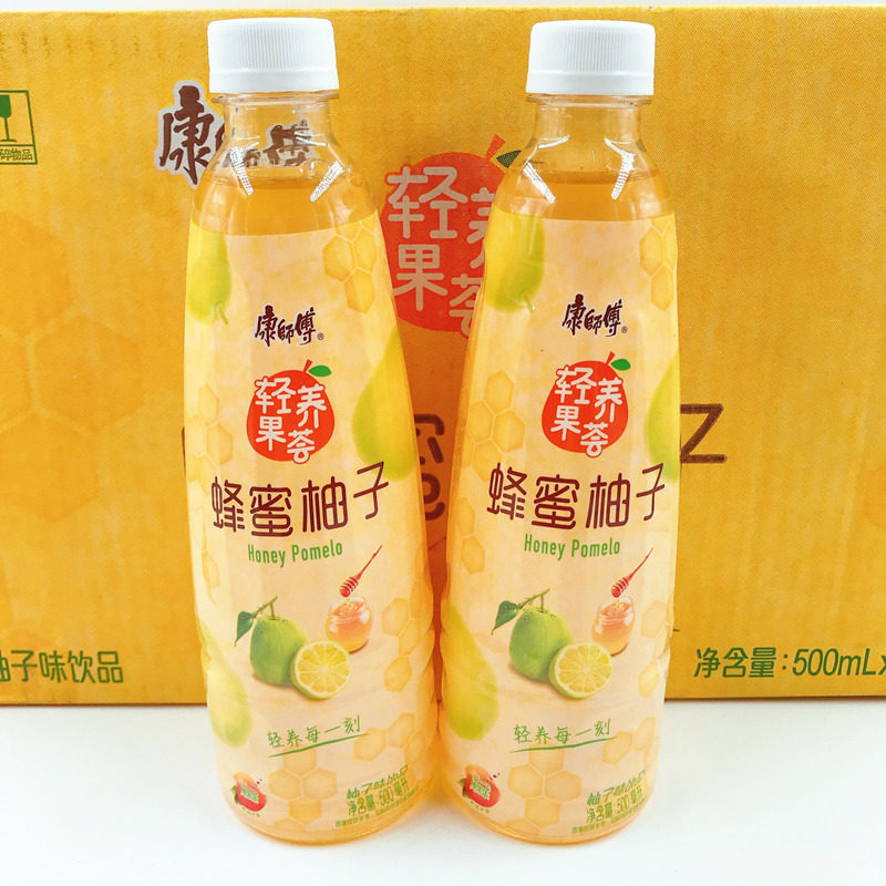 康师傅轻养果荟蜂蜜柚子500ml15瓶果汁饮料饮品江浙沪皖整箱包邮