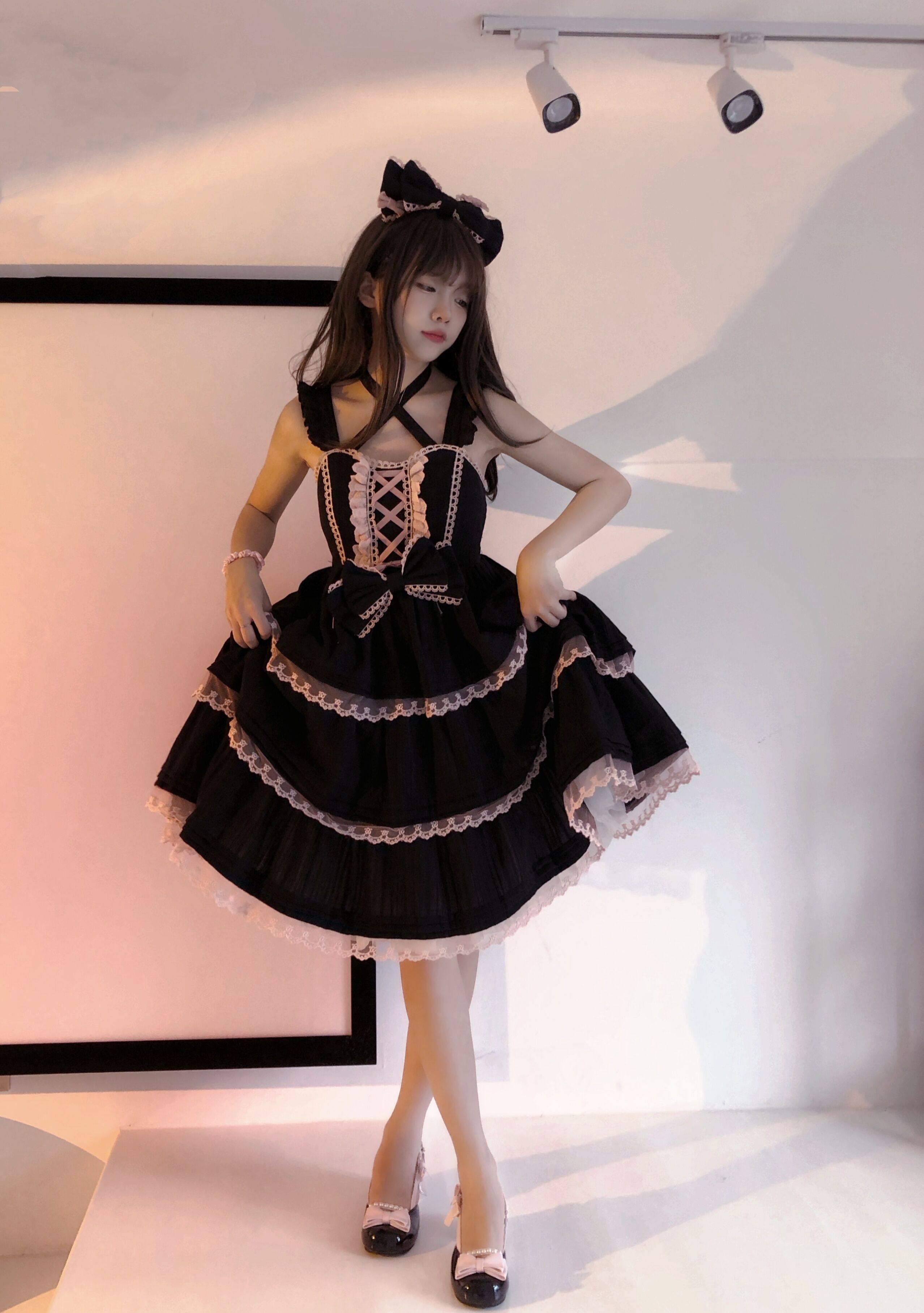 洛丽塔纯色原创正品lolita吊带jsk连衣公主裙成人日常轻lo全套秋