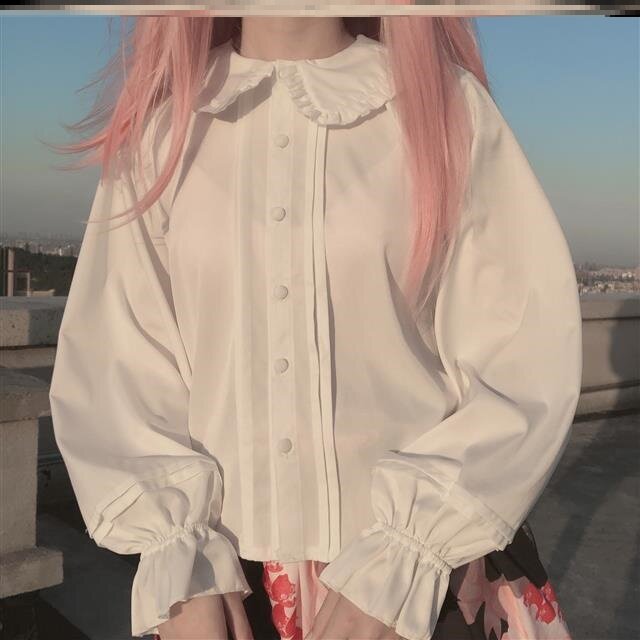 洛丽塔内搭lolita甜美衬衫高级感学生白色女娃娃领可爱小清新上衣