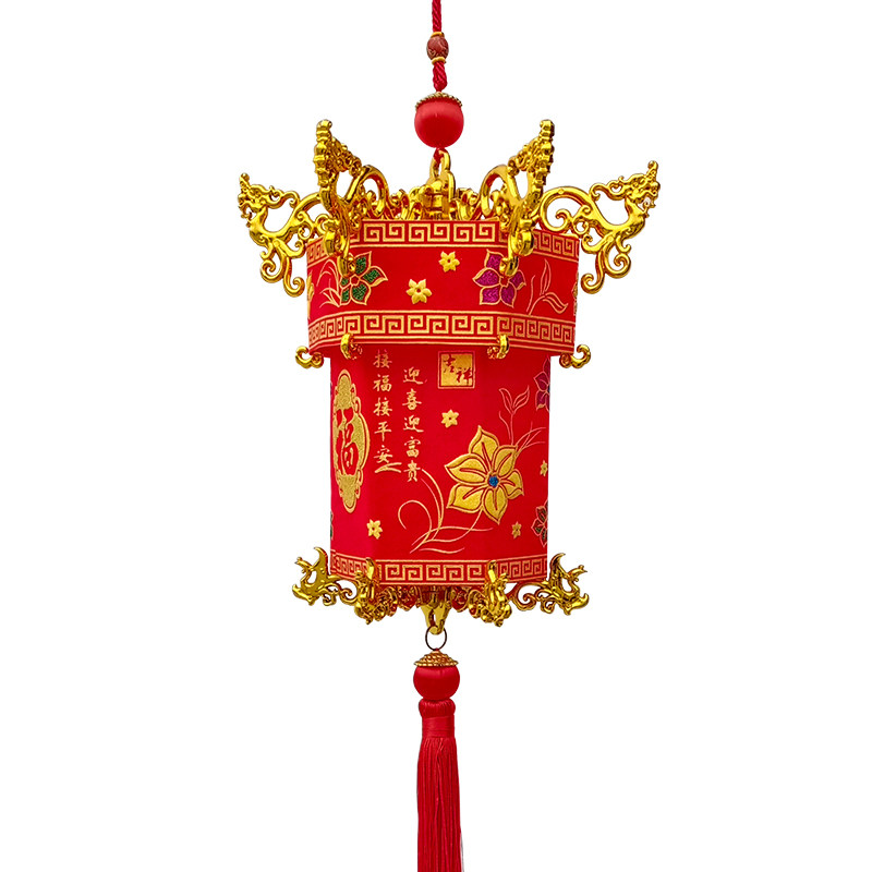 元宵春节节日六角宫灯阳台发光挂饰装饰门口灯笼