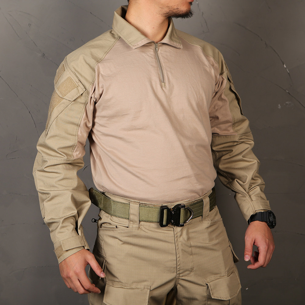 现货作训户外军迷长袖蛙服纯色emerson战斗上衣t恤