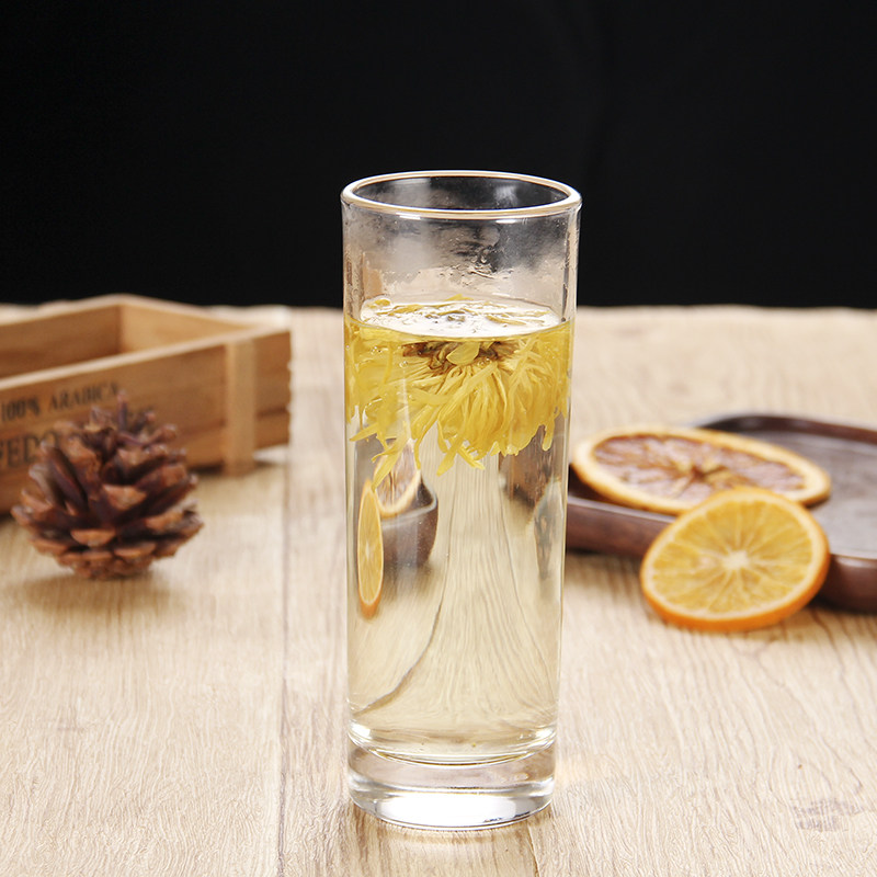 包邮家用餐饮杯圆柱型水杯直身玻璃杯茶水杯夏季耐热加厚6只