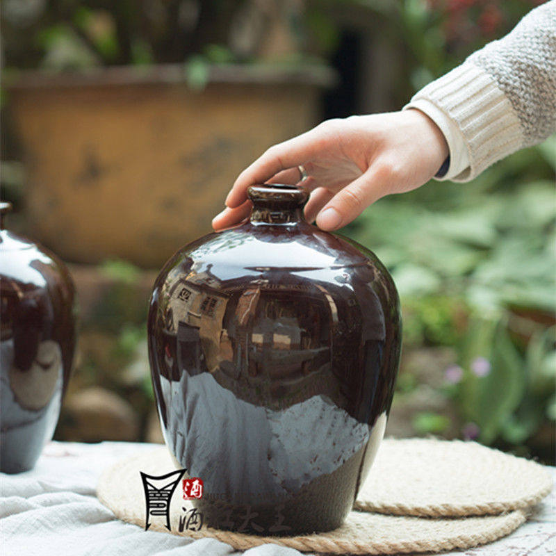酒坛陶瓷土陶酒罐酒酒缸酒泡装存十斤密封家用家用酒壶