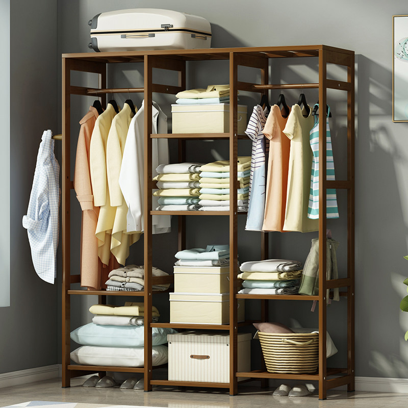 衣柜简易布艺挂衣结实耐用卧室实木收纳家用简易衣柜