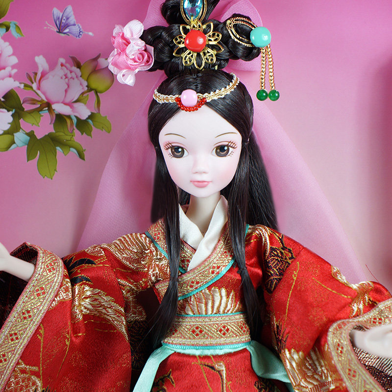可儿娃娃中国古装服饰新娘木兰红妆洋娃娃女孩玩具娃娃