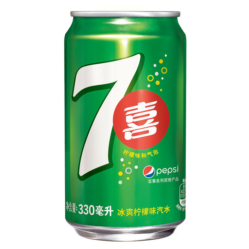 【天猫超市】七喜 柠檬味汽水拉罐330ml*6百事可乐出品饮料 山东