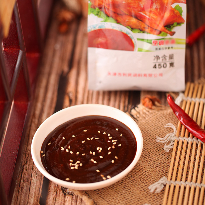 天津利民甜面酱450g低脂北京烤鸭炸酱面烤冷面酱类调料