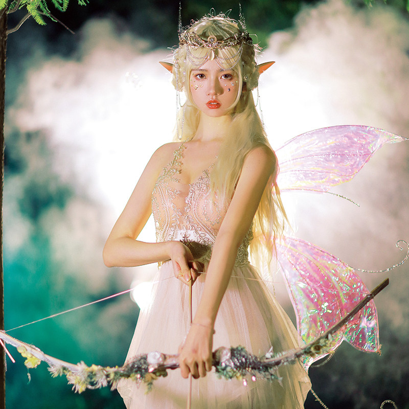 艾琳精灵心跳咔嚓纯欲连衣裙少女私房写真服饰民族服装