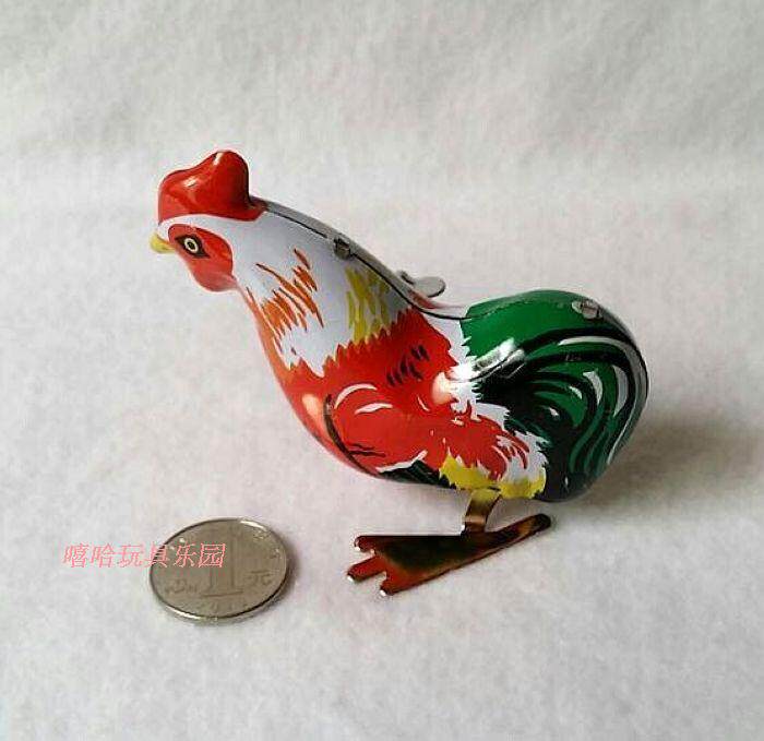怀旧经典发条公鸡铁皮玩具儿童童年回忆复古收藏发条玩具