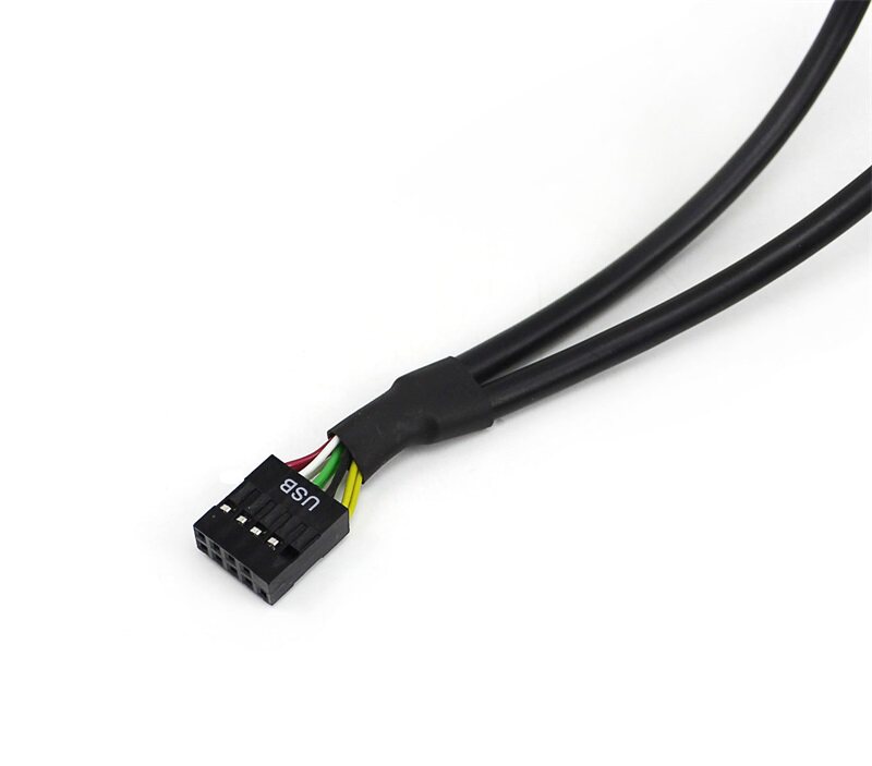 usb主板扩展50cm9针转双母线9pin2口螺丝连接线
