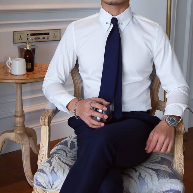 Deer Mr. Spring British Slim Slim Sleeve Shirt Youth Solid Color Business Leisure Quick Needle Shirt Men's Tide Deer Mr. Spring British Slim Slim Sleeve Shirt Youth Solid Color Business Leisure Quick Needle Shirt Men's Tide