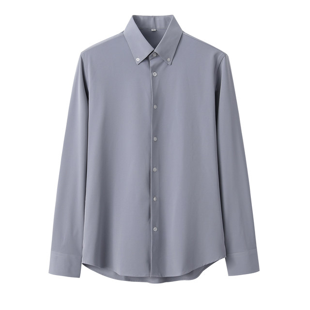 Mr. Lu San's self-made Korean version of the business solid color big pointed collar shirt young British slim non-iron shirt men's trend Mr. Lu San's self-made Korean version of the business solid color big pointed collar shirt young British slim non-iron shirt men's trend