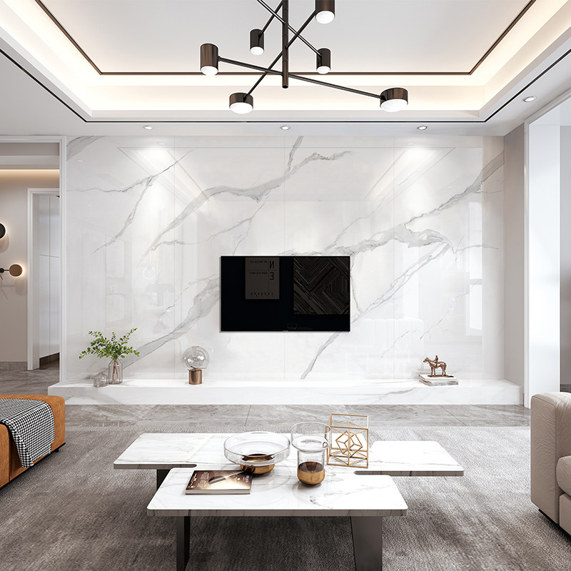 现代简约瓷砖大板900x2650岩板客厅电视背景墙轻奢大理石瓷砖背景墙