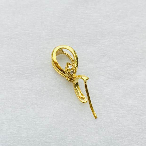 正品18k金扣au750翡翠扣头蜜蜡玉佛配件夹扣扣