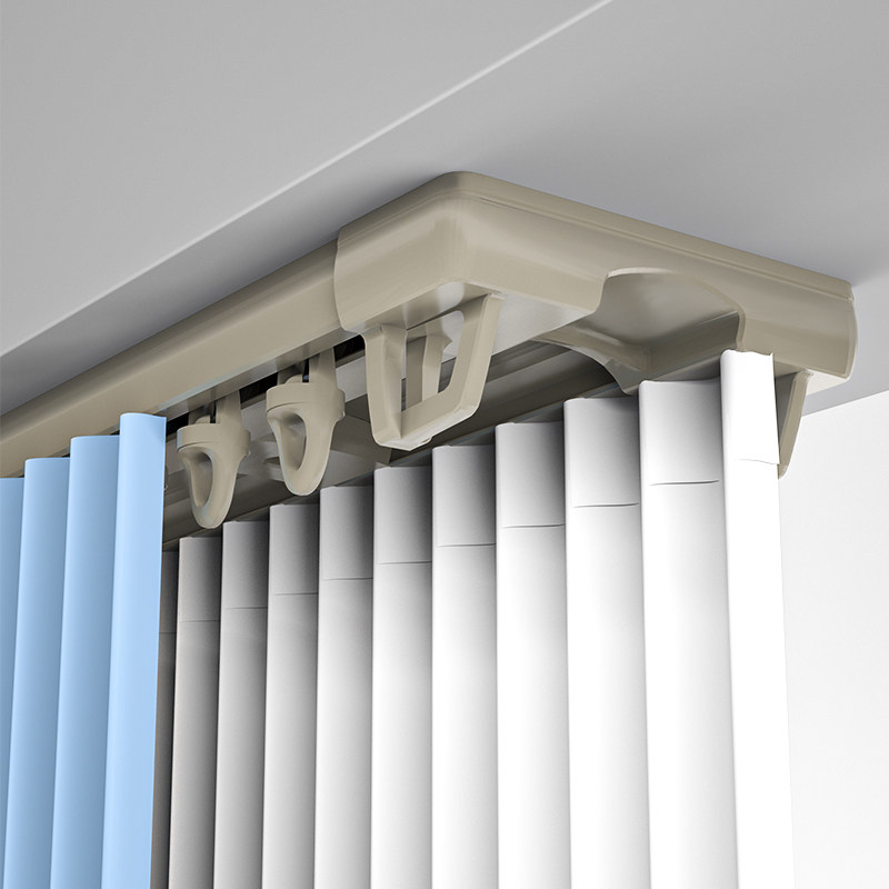 窗帘欧轩轨道双轨顶装滑轨滑道导轨静音挡板窗帘轨道