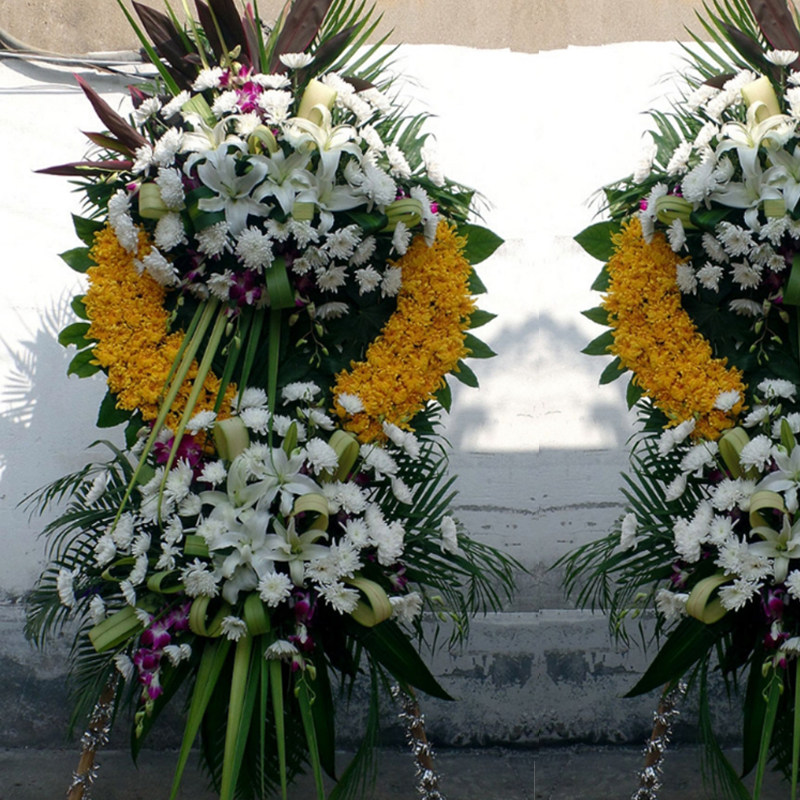 山东菏泽市花圈丧葬白事花篮殡仪馆追悼同城牡丹鲜花速递同城