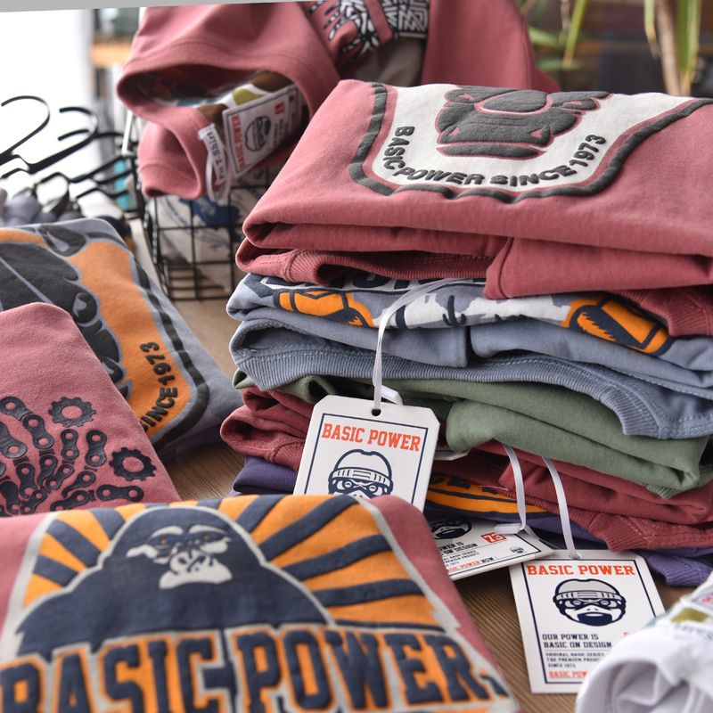 清仓 夏季纯棉复古印花短袖T恤男 日系休闲宽松情侣打底半袖t恤衫