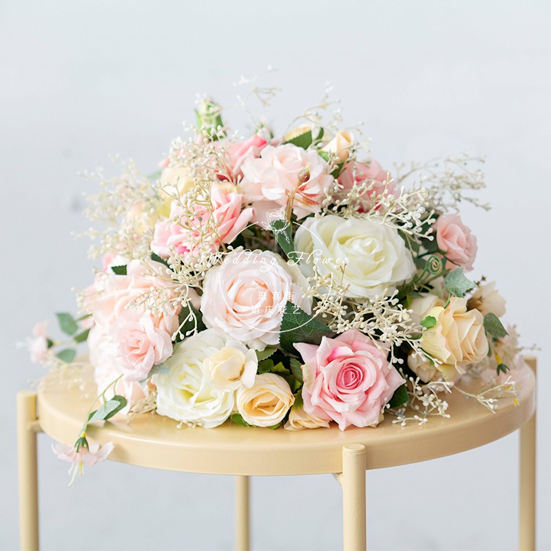 婚庆双色排花桌拱门装饰花艺假花婚礼婚庆绢花
